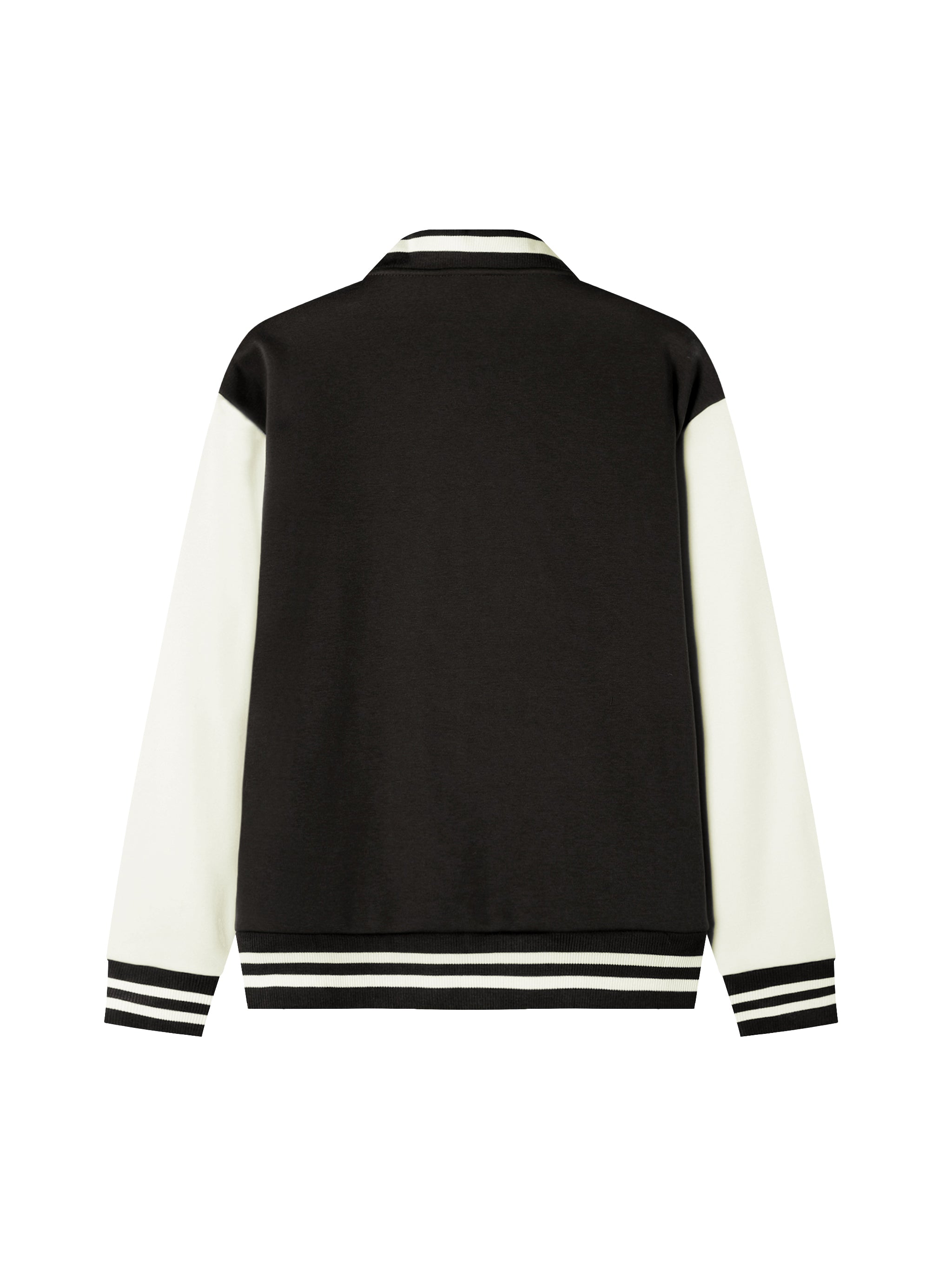 Two-Tone Fleeced Varsity Jacket