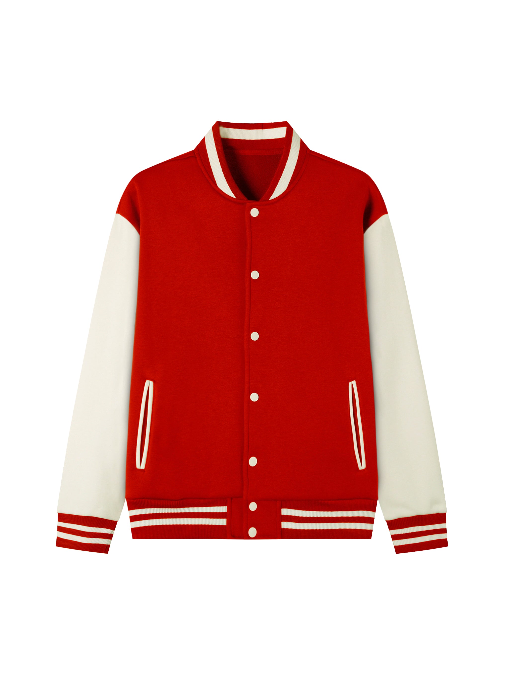 Two-Tone Fleeced Varsity Jacket