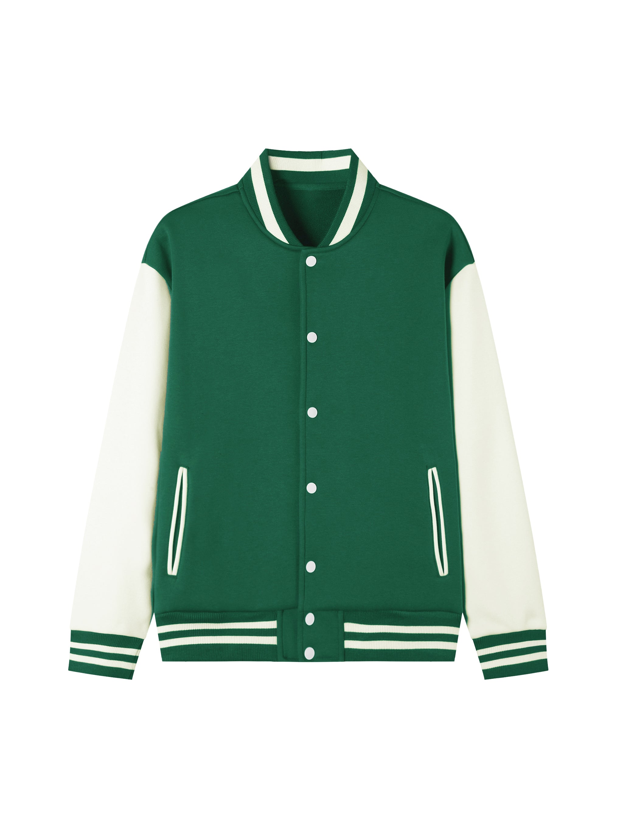 Two-Tone Fleeced Varsity Jacket
