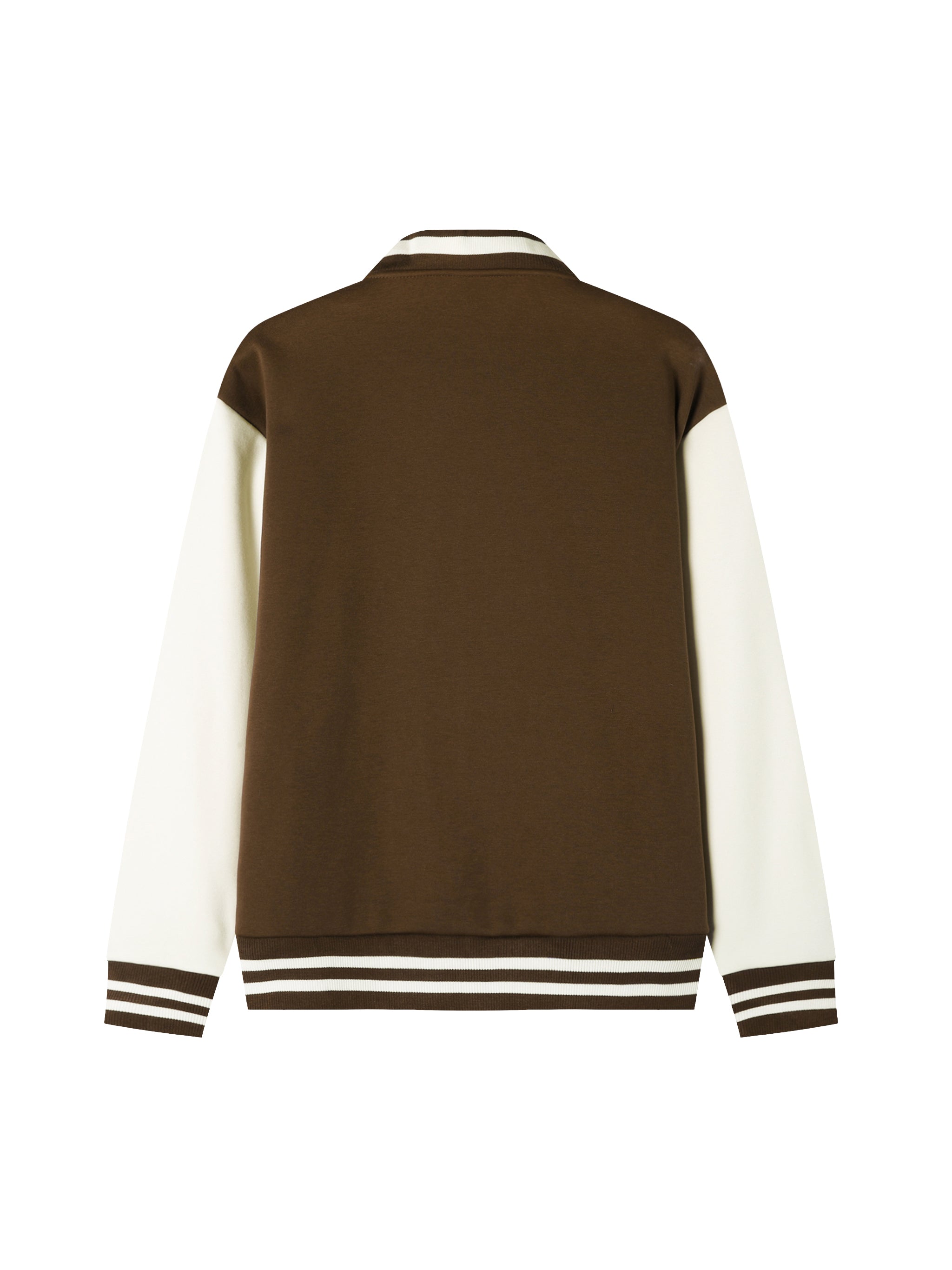 Two-Tone Fleeced Varsity Jacket