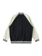 Two Tone Raglan Sleeve Varsity Jacket