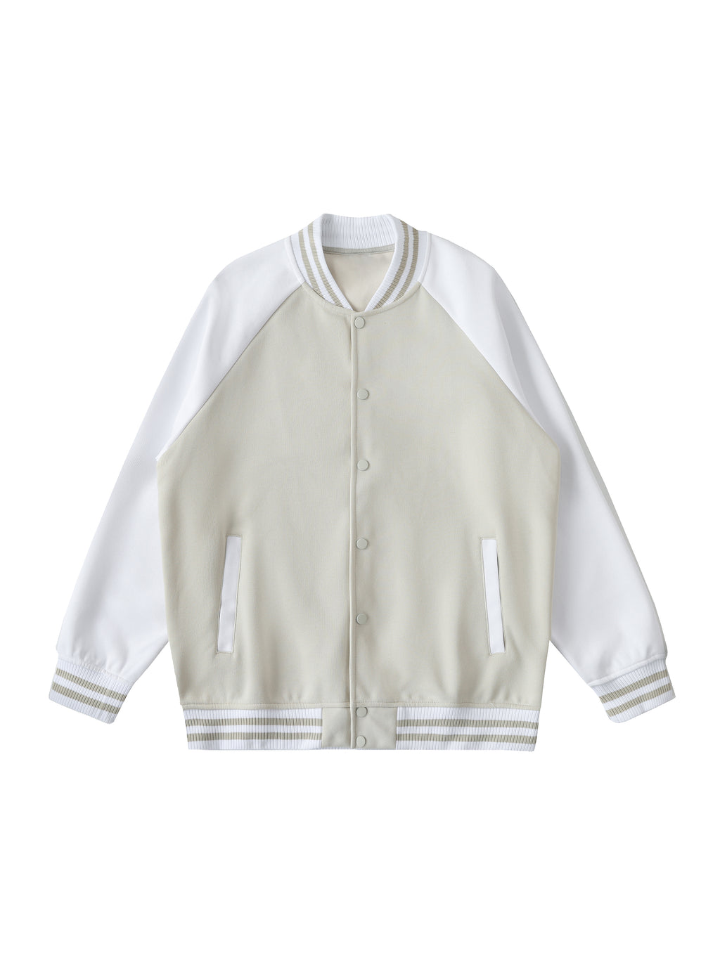 Two Tone Raglan Sleeve Varsity Jacket