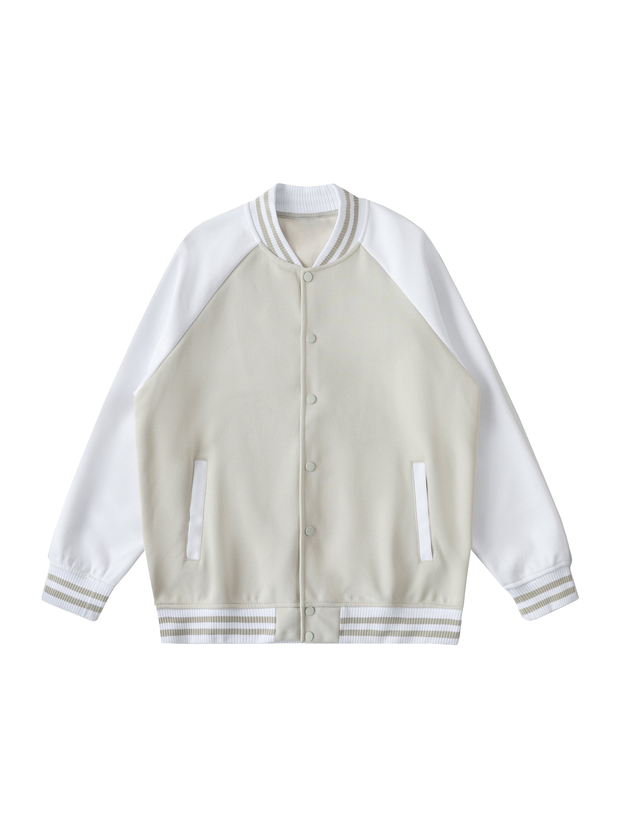 Two Tone Raglan Sleeve Varsity Jacket