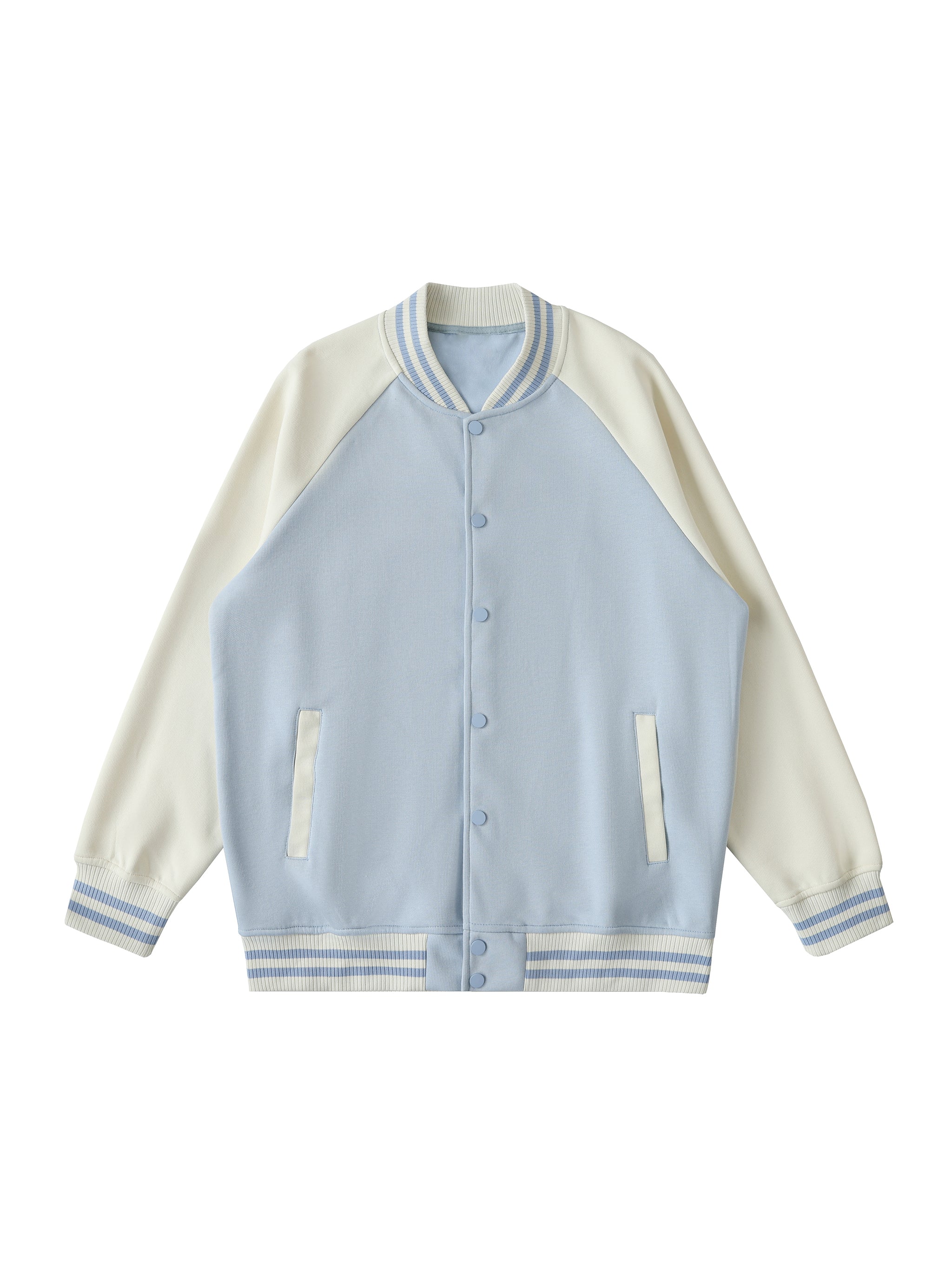 Two Tone Raglan Sleeve Varsity Jacket