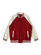 Two Tone Raglan Sleeve Varsity Jacket