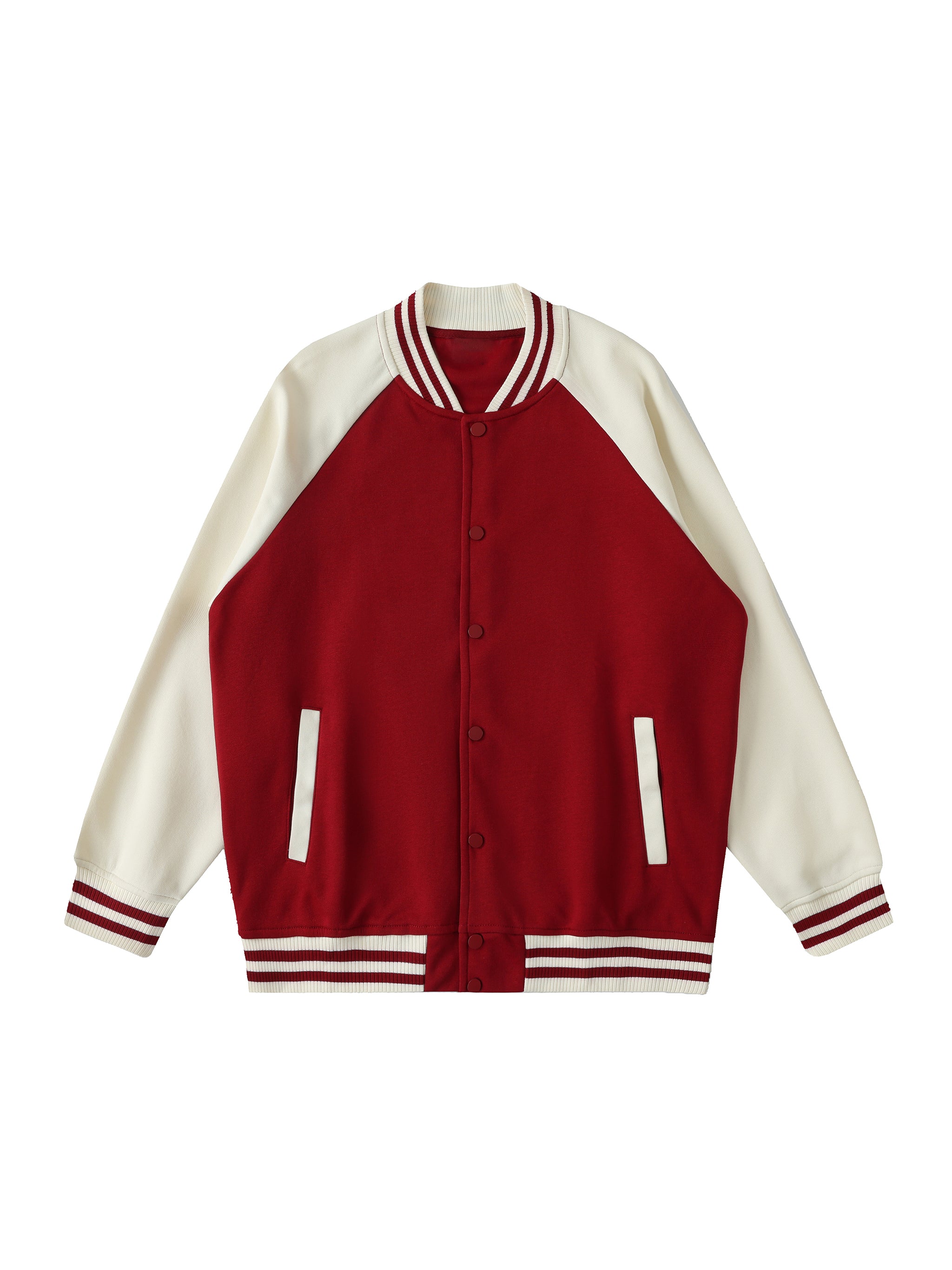 Two Tone Raglan Sleeve Varsity Jacket