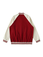 Two Tone Raglan Sleeve Varsity Jacket