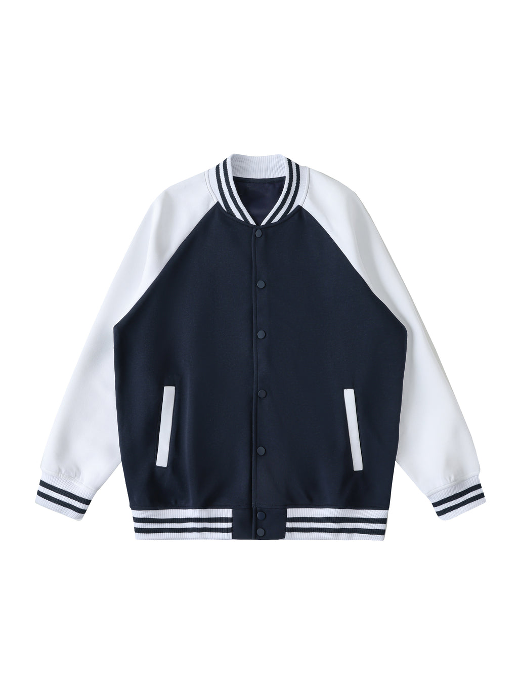 Two Tone Raglan Sleeve Varsity Jacket