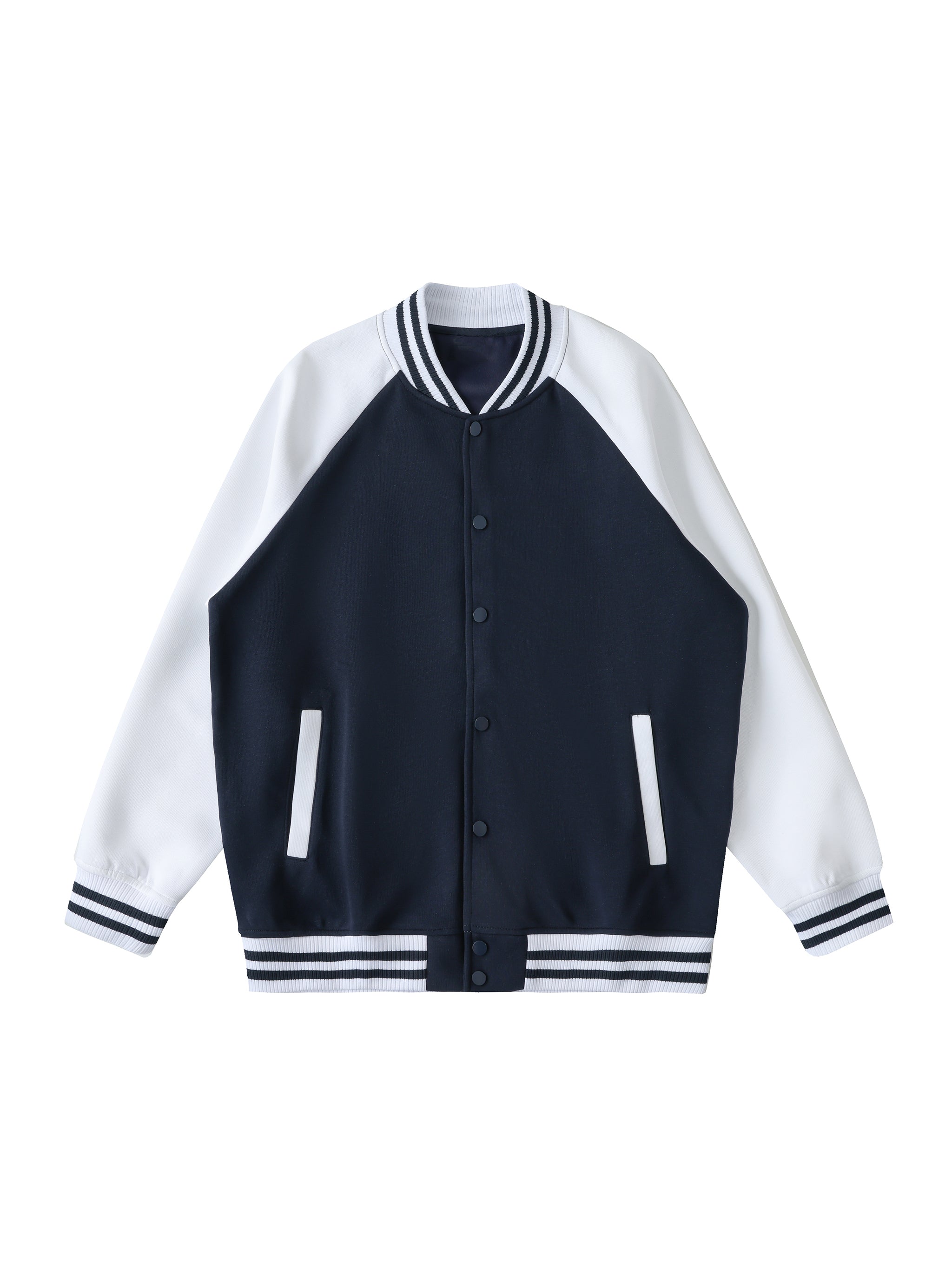 Two Tone Raglan Sleeve Varsity Jacket