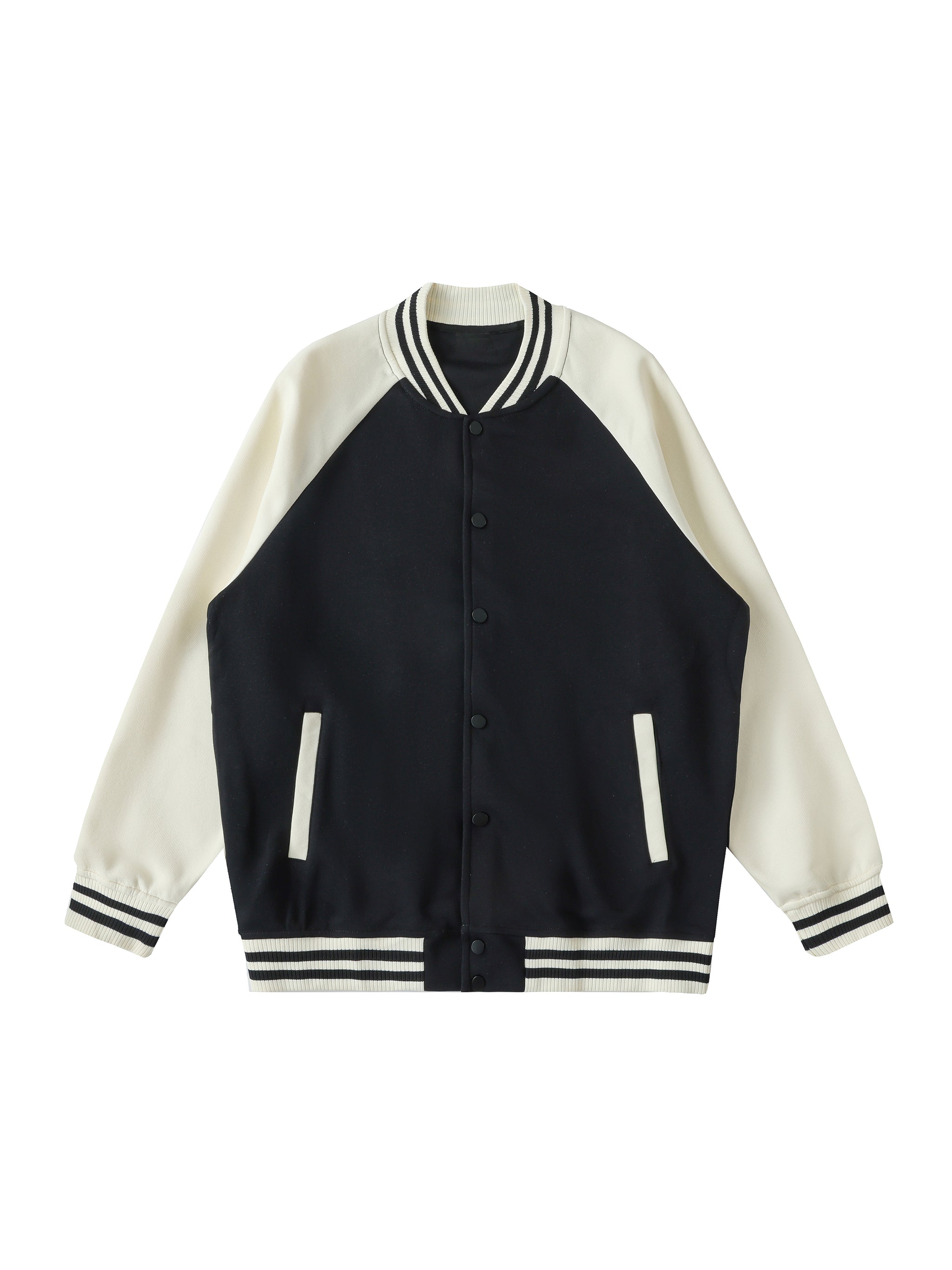 Two Tone Raglan Sleeve Varsity Jacket
