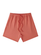 Unisex Earth Tone Loose Fit Cotton Shorts