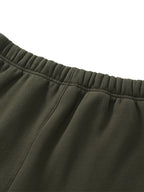 Unisex Solid Color Fleece Straight Leg Pants