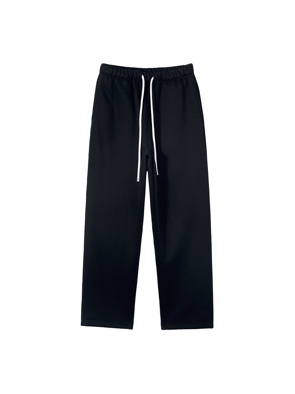 Unisex Solid Color Fleece Straight Leg Pants