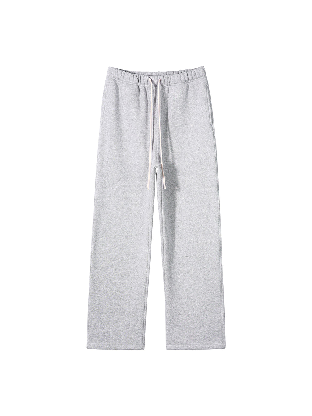 Unisex Solid Color Fleece Straight Leg Pants