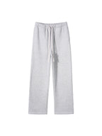 Unisex Solid Color Fleece Straight Leg Pants