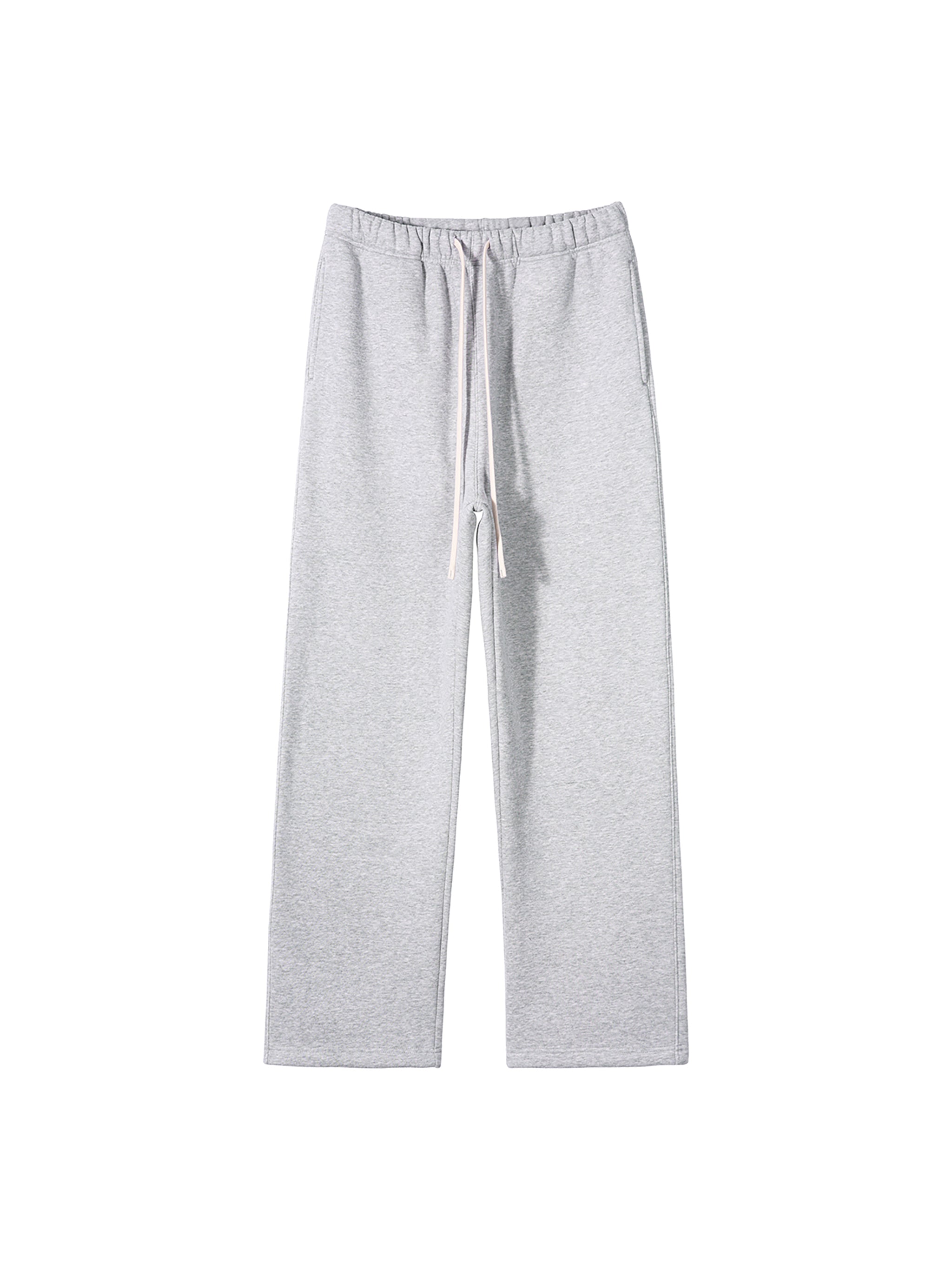 Unisex Solid Color Fleece Straight Leg Pants