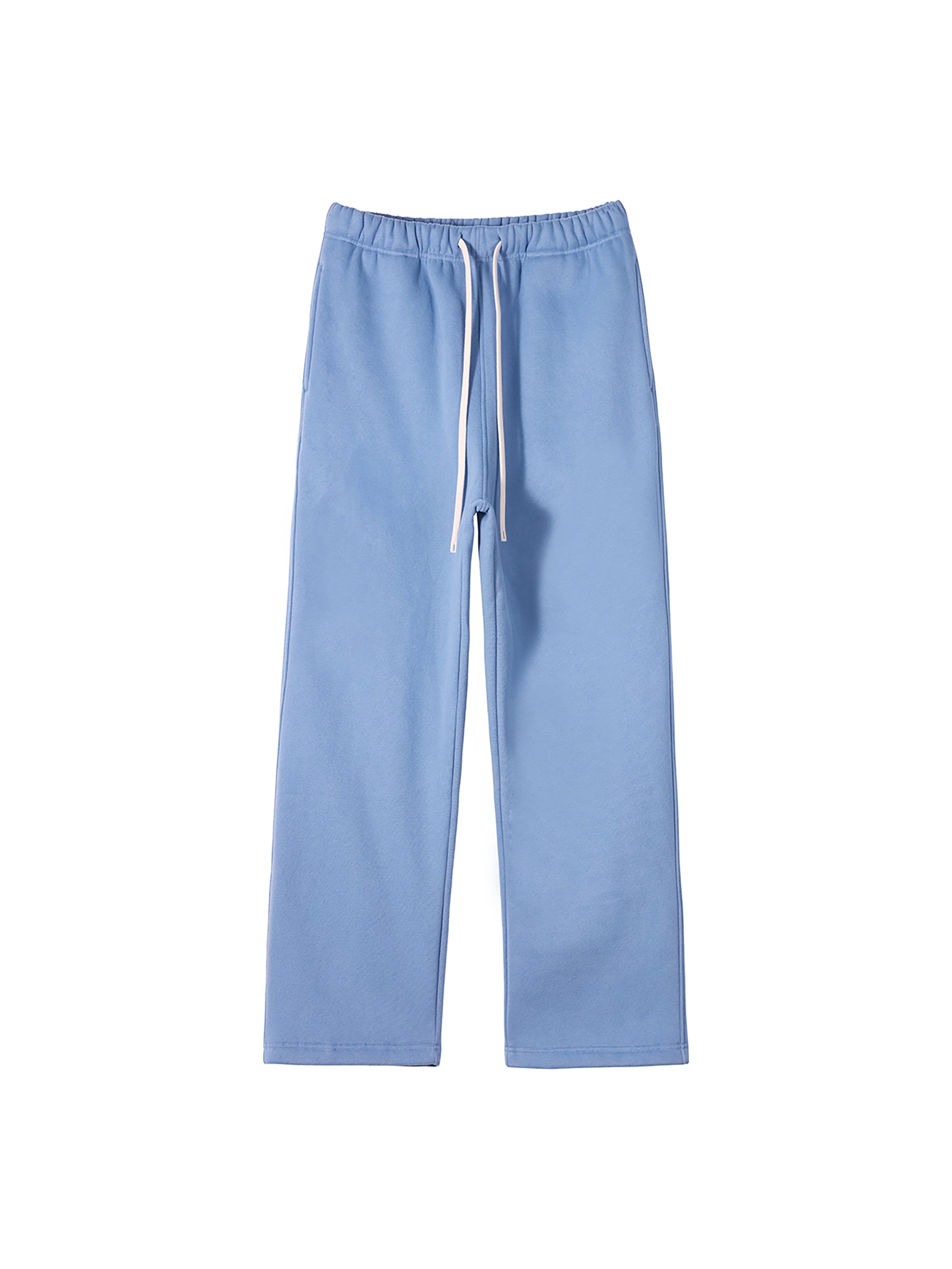 Unisex Solid Color Fleece Straight Leg Pants