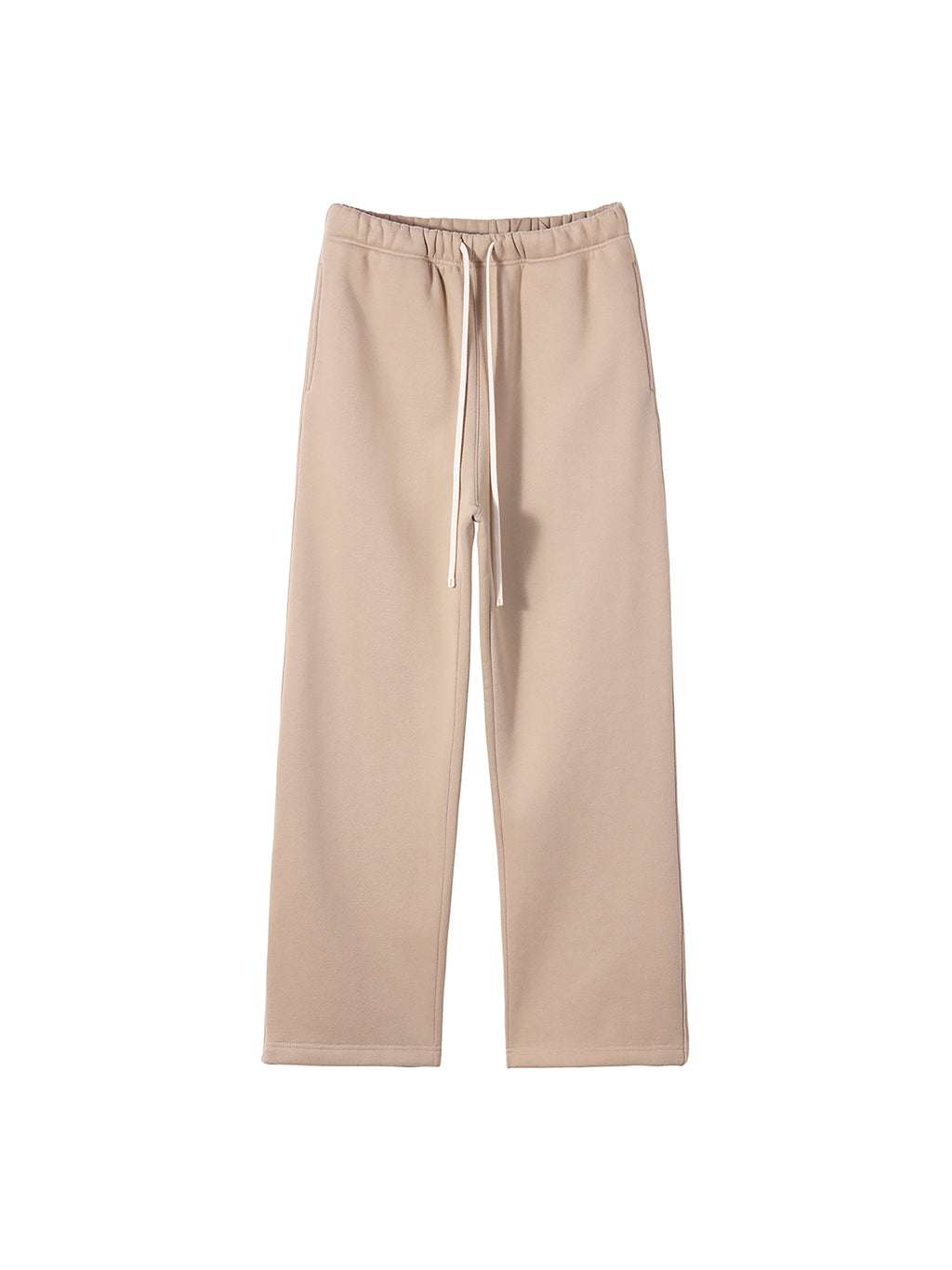Unisex Solid Color Fleece Straight Leg Pants