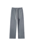 Unisex Solid Color Fleece Straight Leg Pants