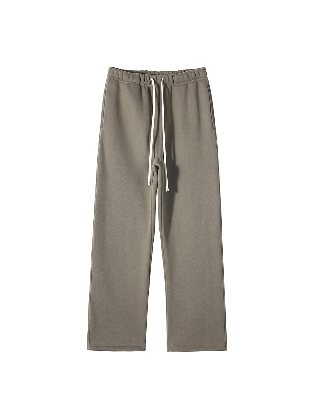 Unisex Solid Color Fleece Straight Leg Pants