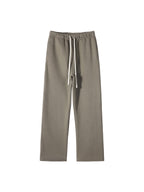 Unisex Solid Color Fleece Straight Leg Pants