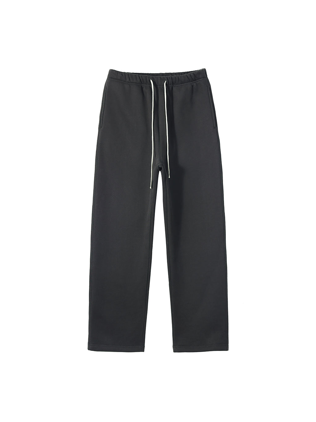 Unisex Solid Color Fleece Straight Leg Pants