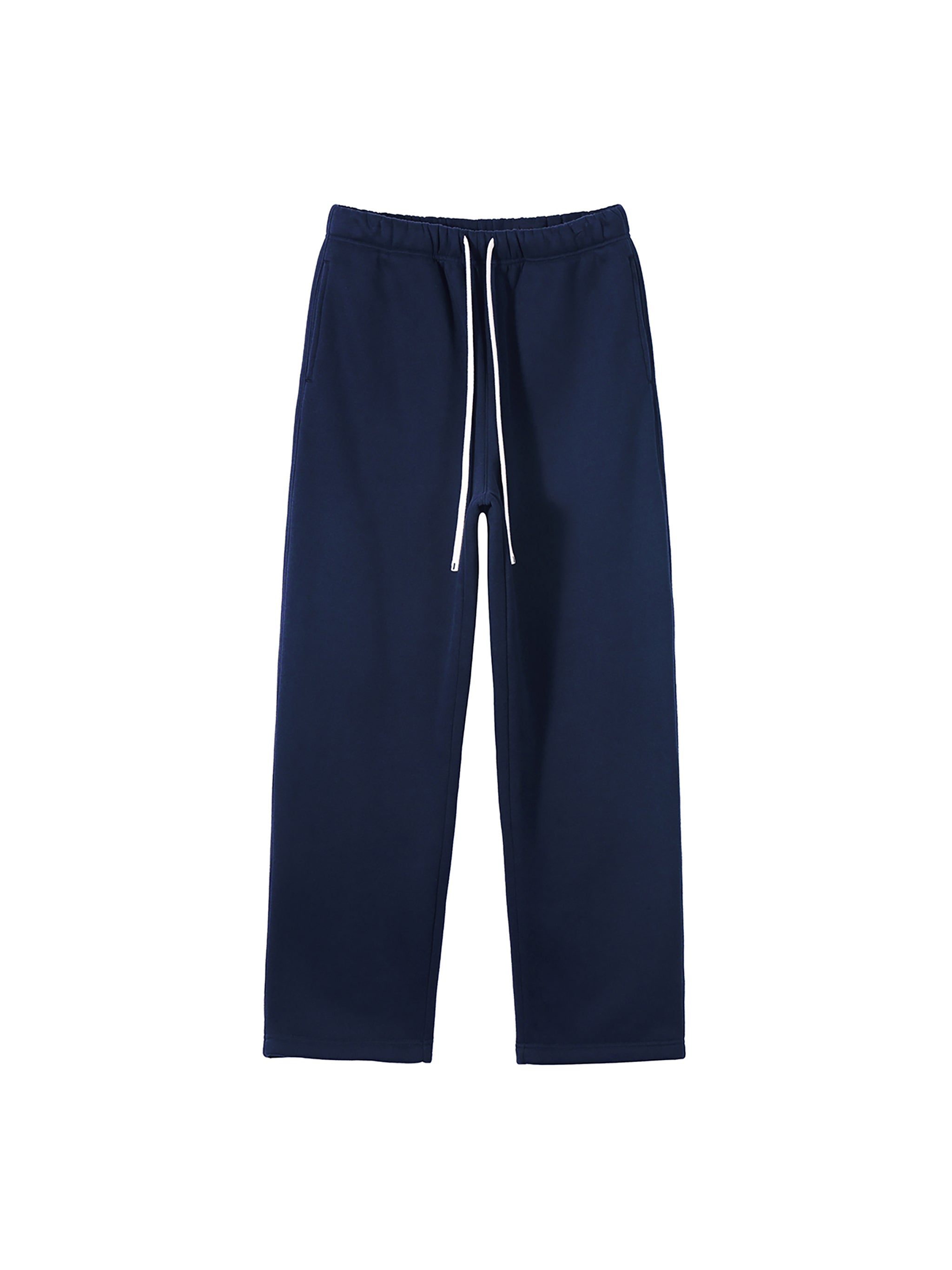 Unisex Solid Color Fleece Straight Leg Pants