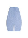 Vertical Stripe Drawstring Barrel Pants
