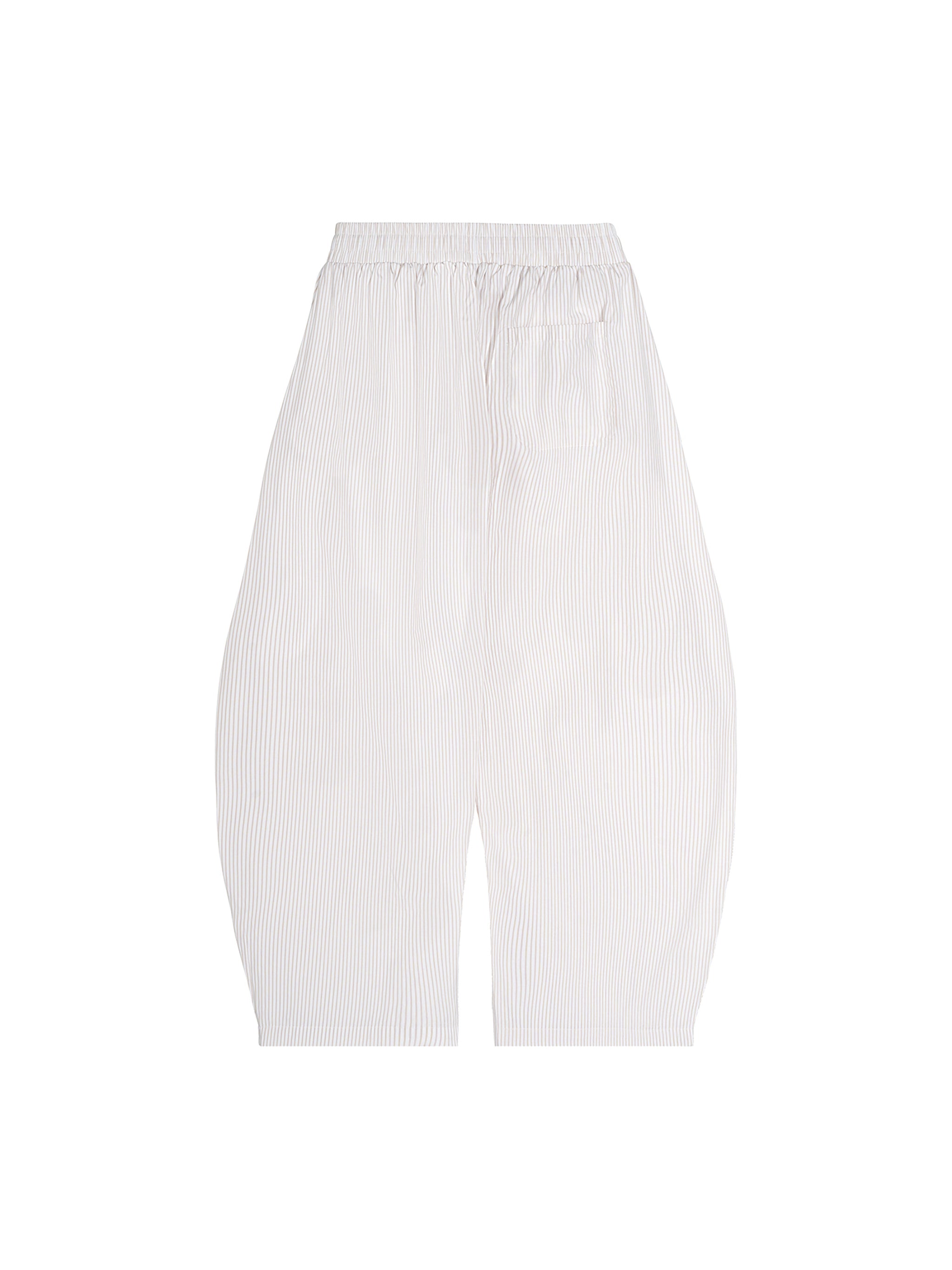 Vertical Stripe Drawstring Barrel Pants