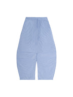 Vertical Stripe Drawstring Barrel Pants