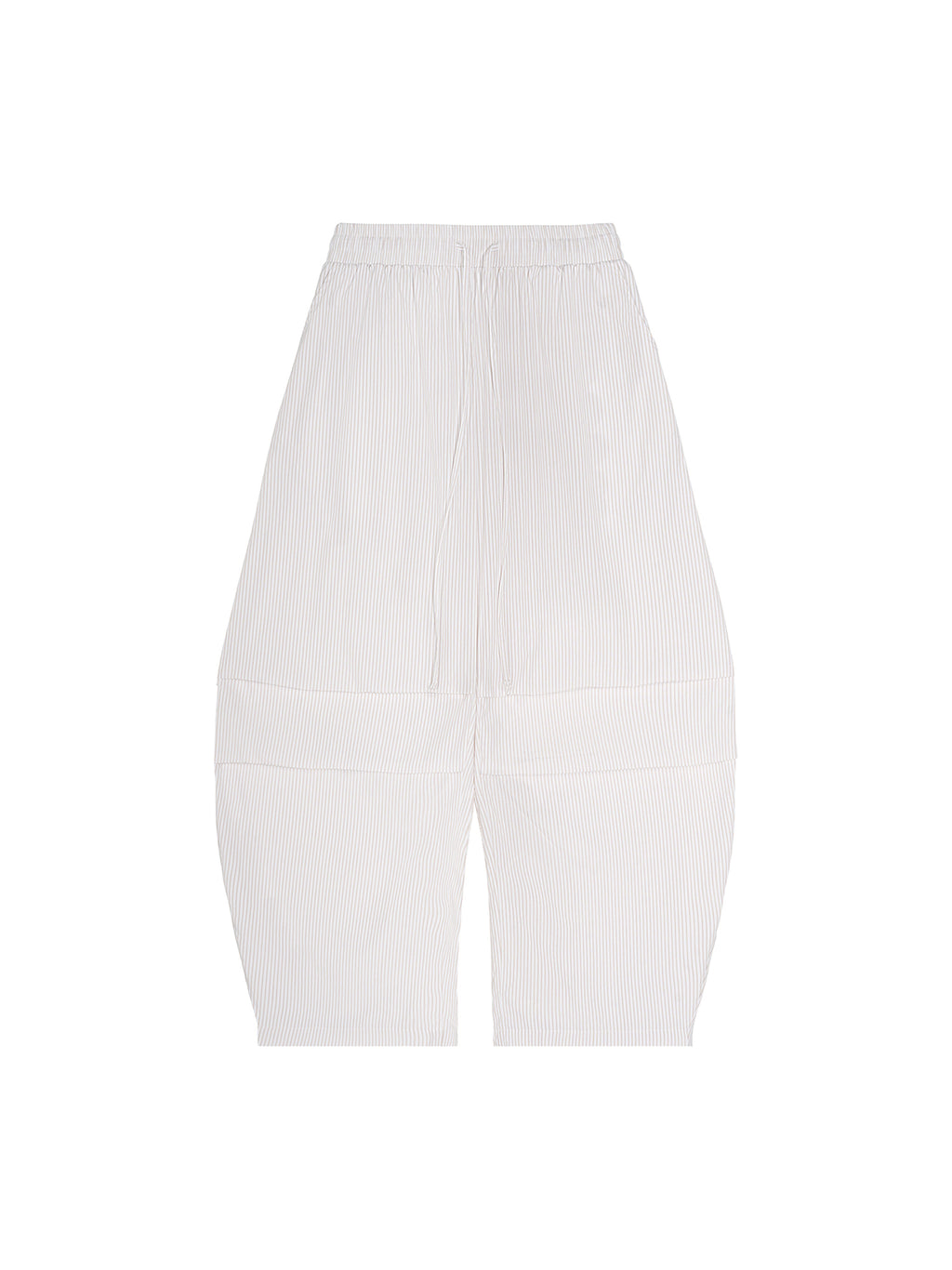 Vertical Stripe Drawstring Barrel Pants