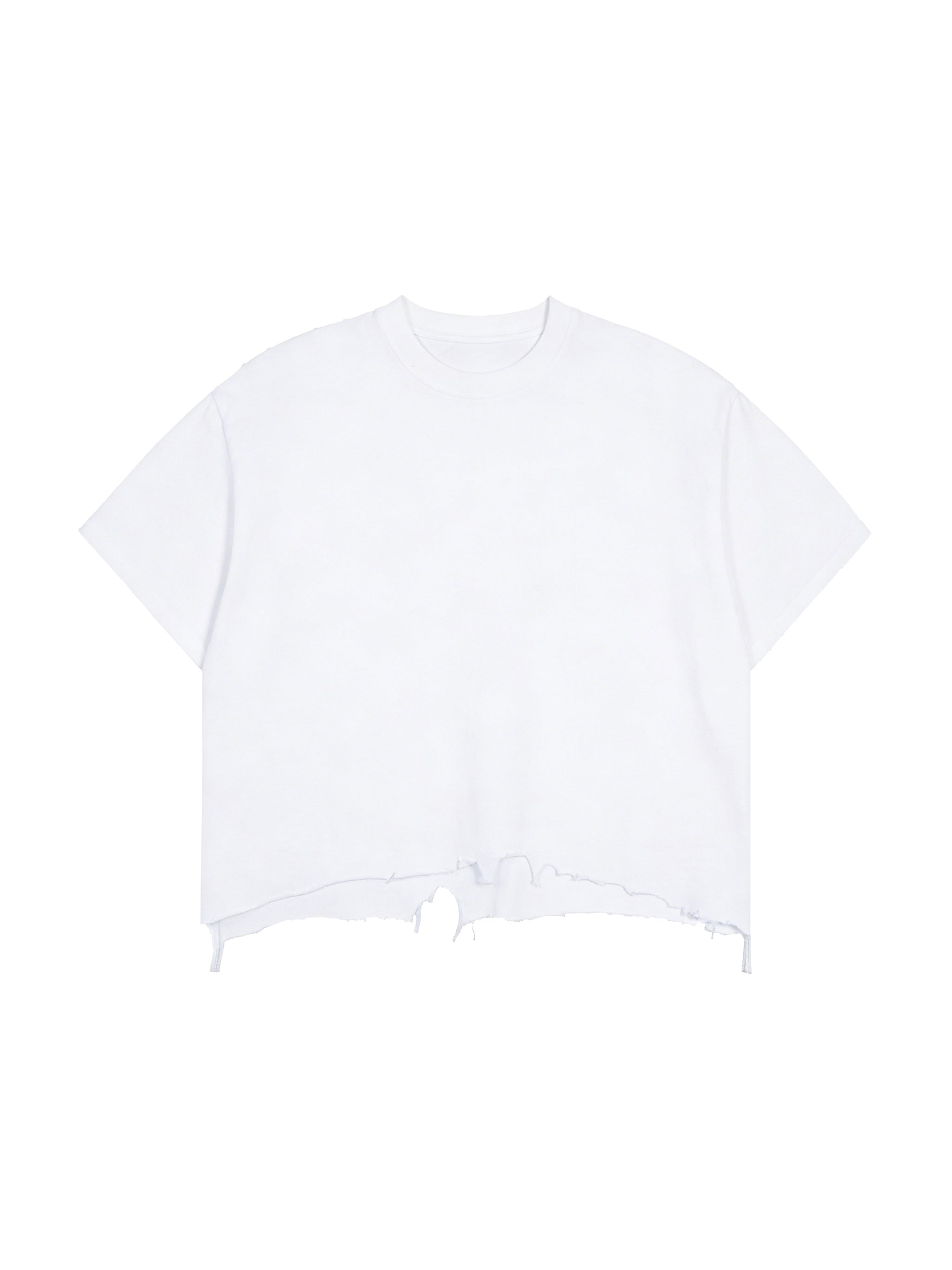 Vintage Wash Boxy Distressed Hem T-Shirt