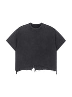 Vintage Wash Boxy Distressed Hem T-Shirt