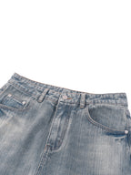 Vintage Wash Distressed Denim Jeans