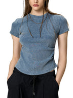 Vintage Washed Bodycon Cotton T-Shirt