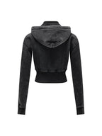 Vintage Washed Cropped Fleece Hoodie