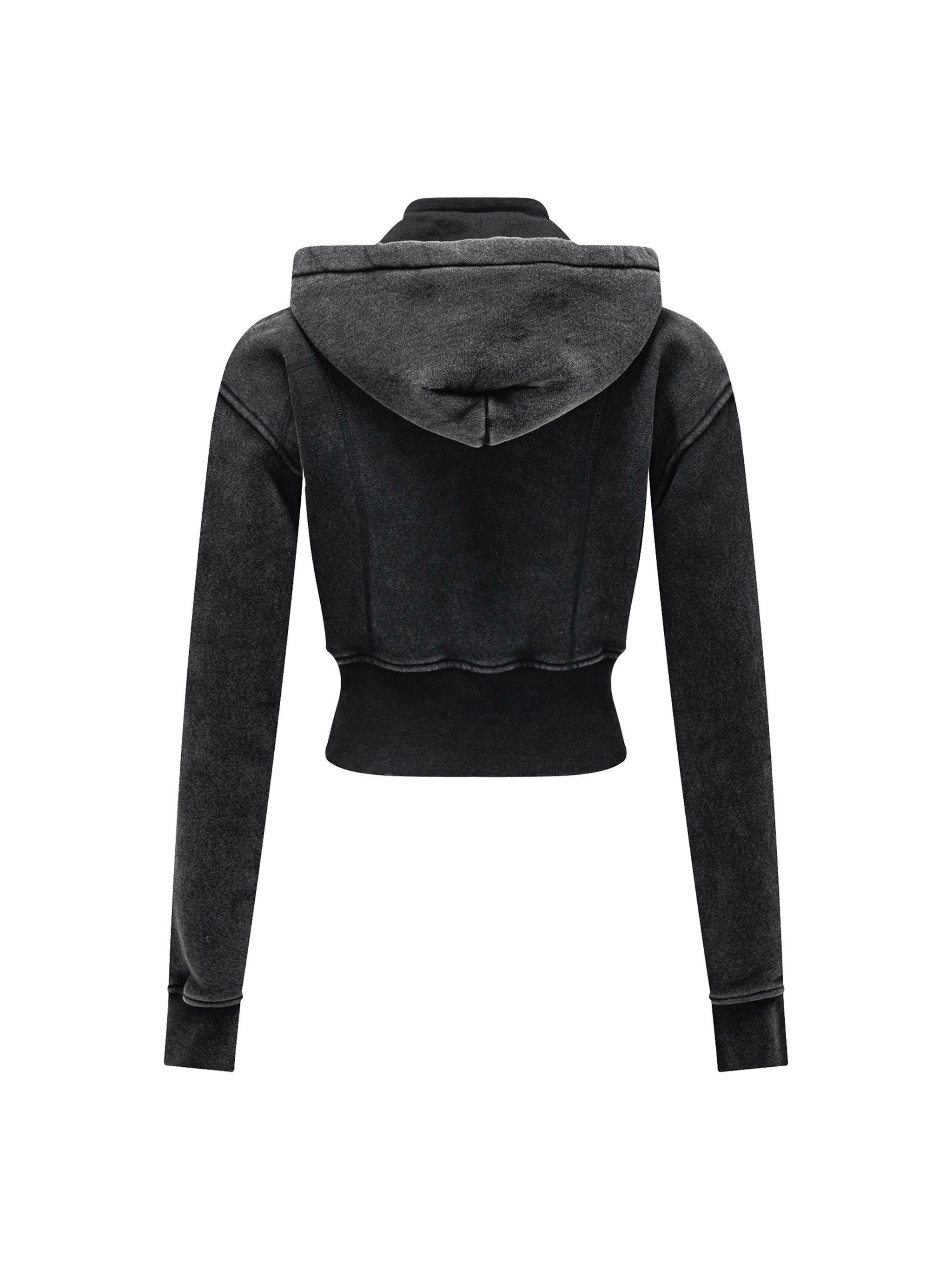 Vintage Washed Cropped Fleece Hoodie