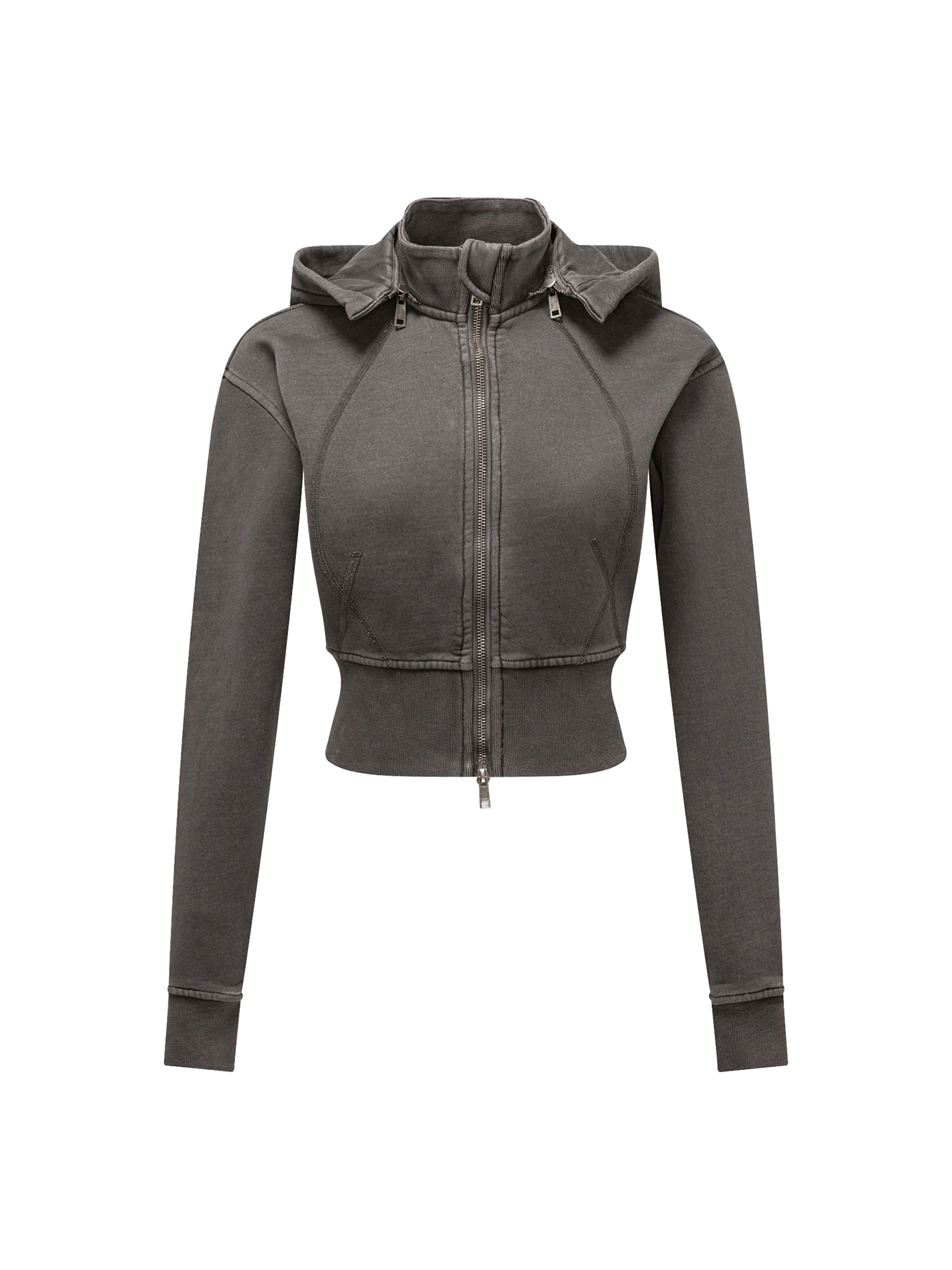 Vintage Washed Cropped Fleece Hoodie