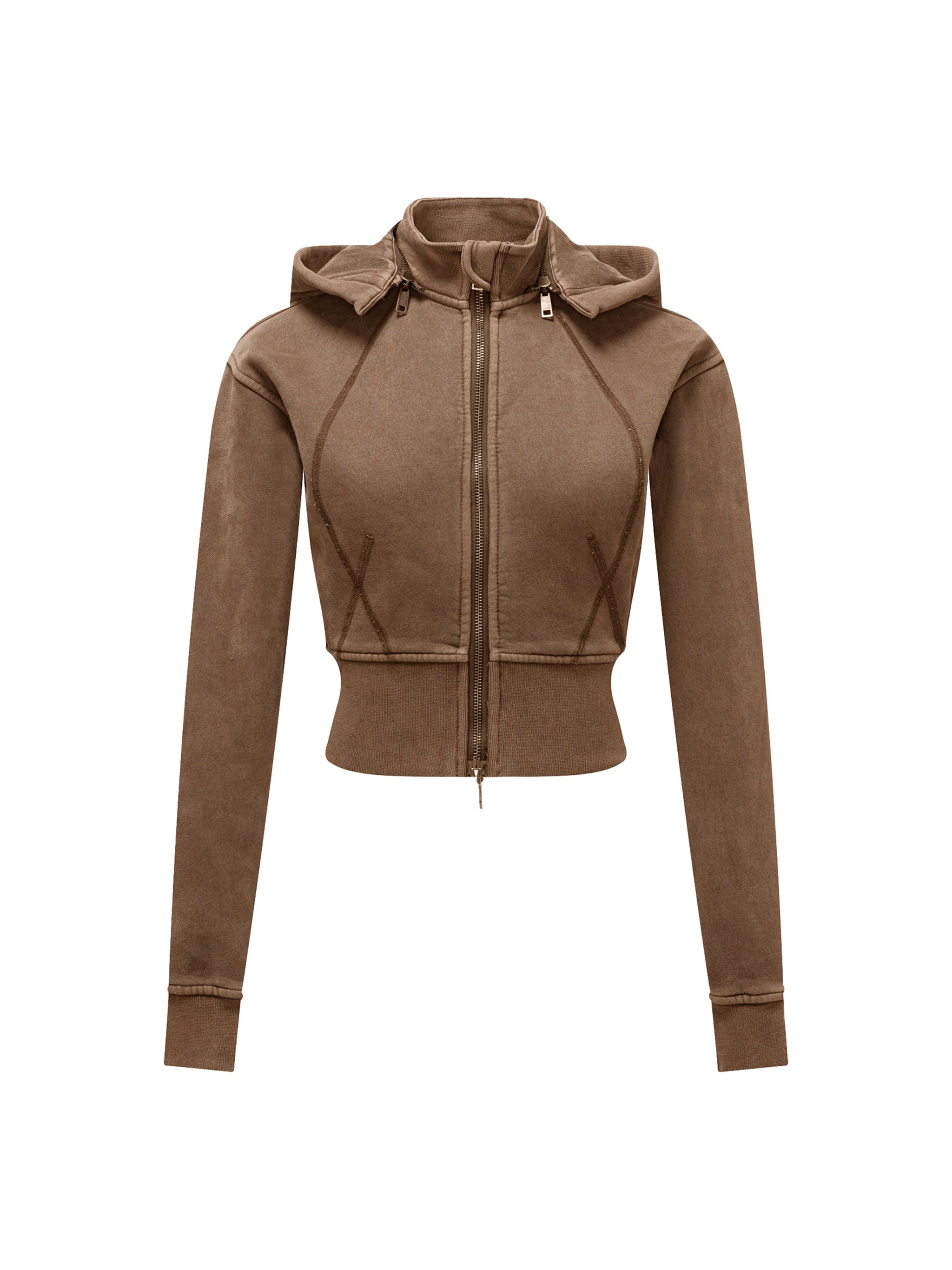 Vintage Washed Cropped Fleece Hoodie