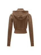Vintage Washed Cropped Fleece Hoodie