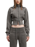 Vintage Washed Cropped Fleece Hoodie