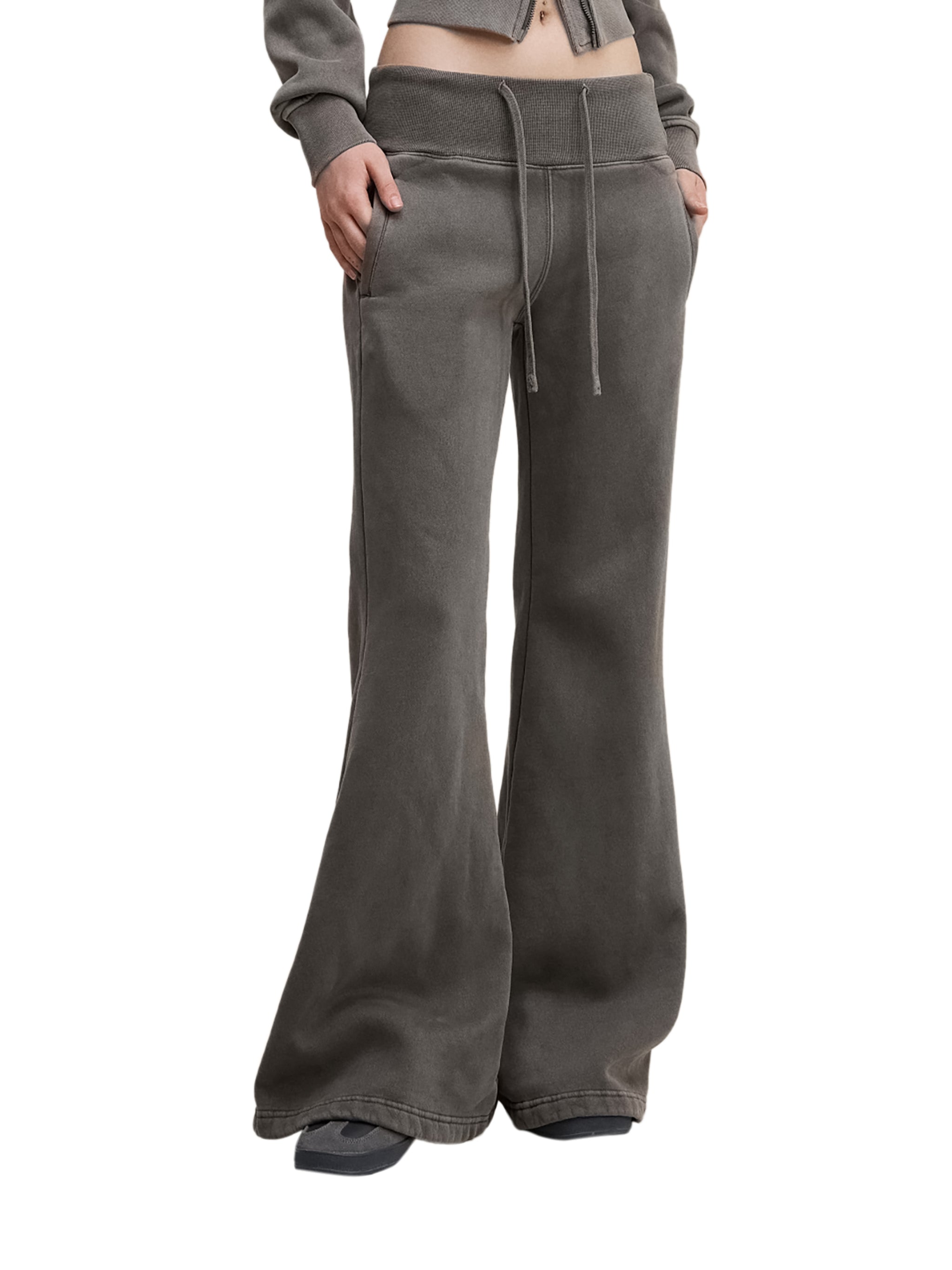 Vintage Washed Flared Fleece Pants