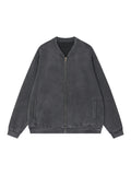 Vintage Washed Fleece Baseball Jacket