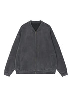 Vintage Washed Fleece Baseball Jacket