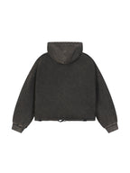 Vintage Washed Frayed-Hem Hoodie