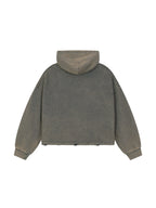 Vintage Washed Frayed-Hem Hoodie