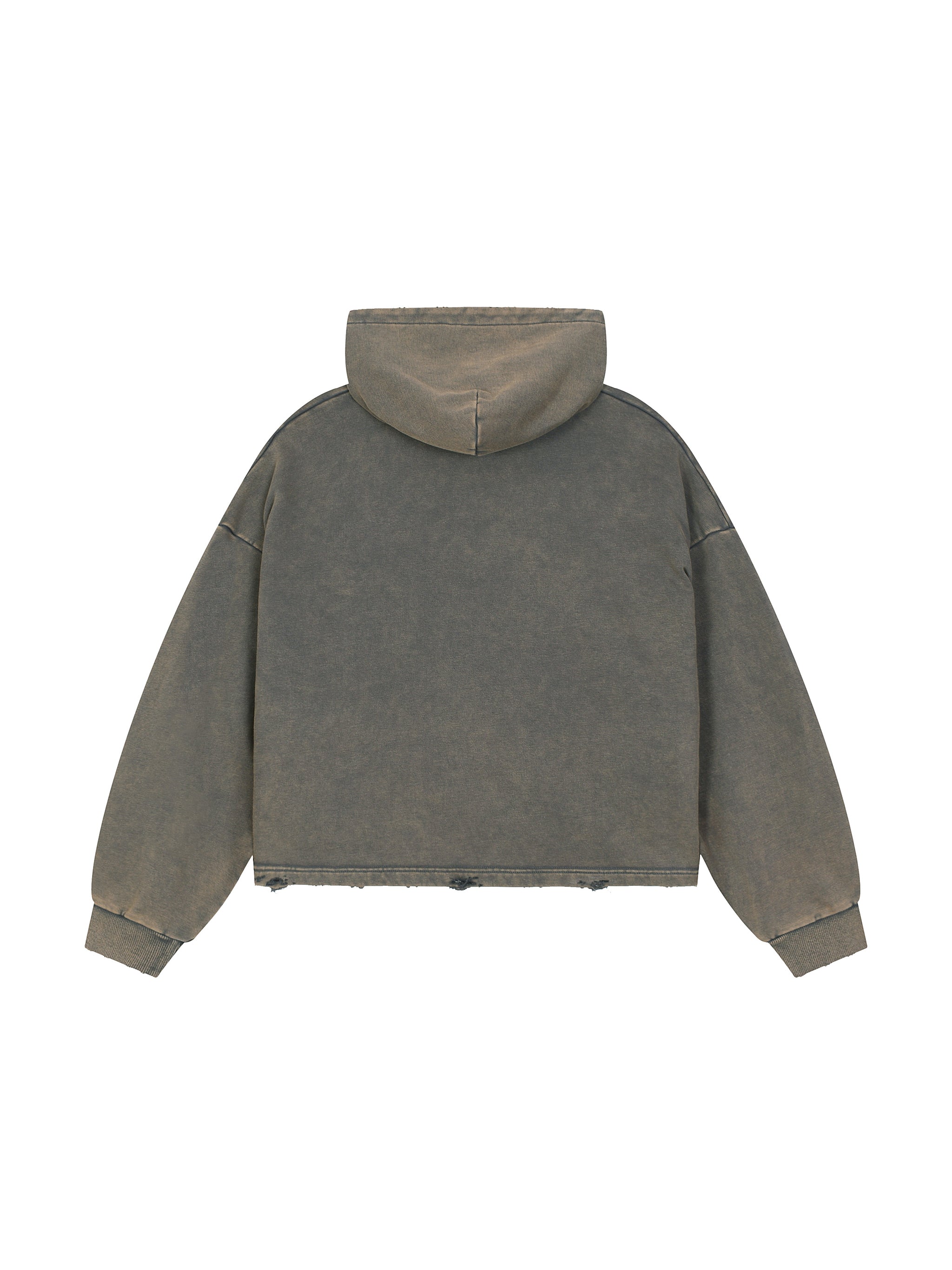 Vintage Washed Frayed-Hem Hoodie