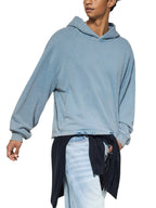 Vintage Washed Frayed-Hem Hoodie
