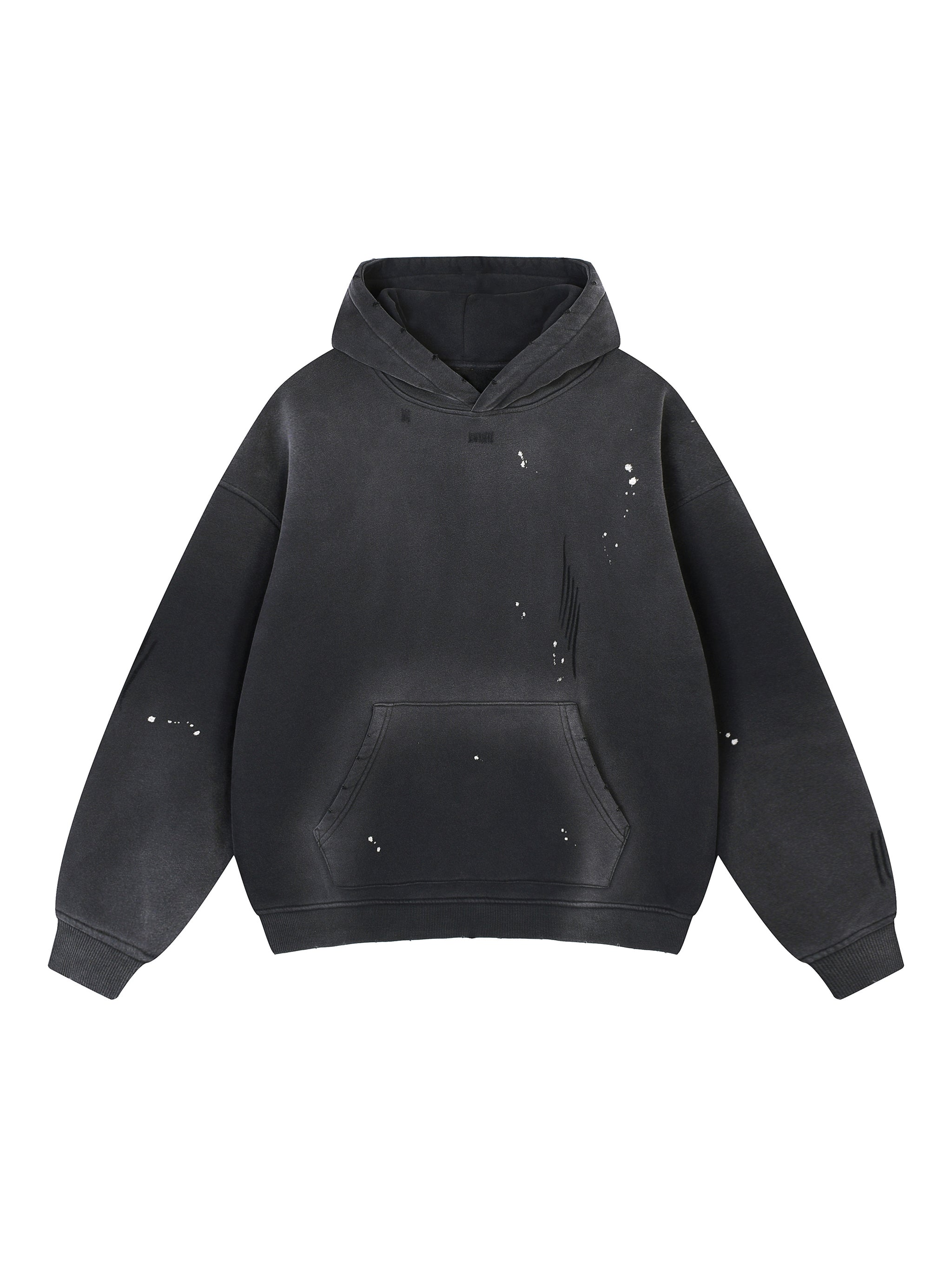 Vintage Washed Frayed Fleece Hoodie