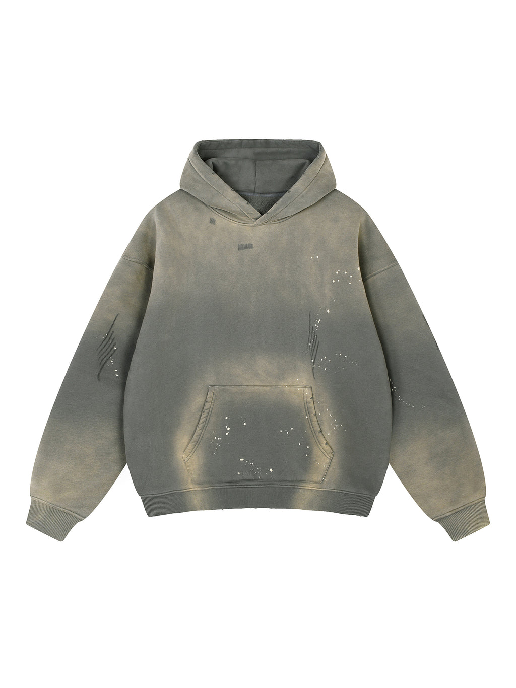 Vintage Washed Frayed Fleece Hoodie